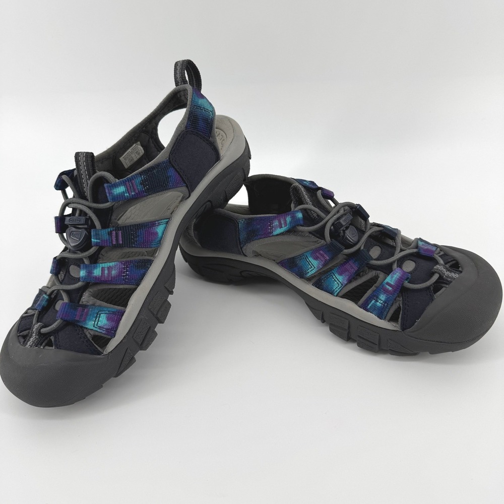 KEEN Newport H2 Sandals Women 7.5 Purple Teal Tie Dye Waterproof Hiking Shoes